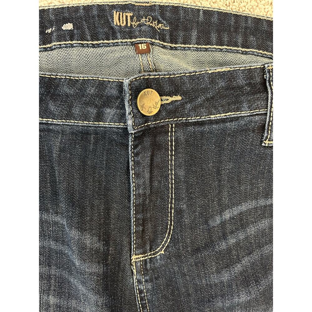 Kut from the Kloth Karen Baby KP697MC2 Dark Wash Boot Cut Jeans size 16 - Picture 2 of 7